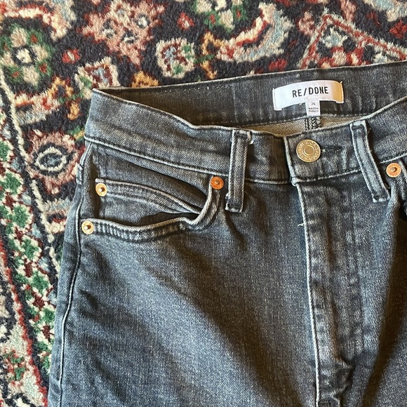 RE/DONE 70s high rise Stove Pipe Jeans in Stoned Noir Size 26 - Picture 5 of 8